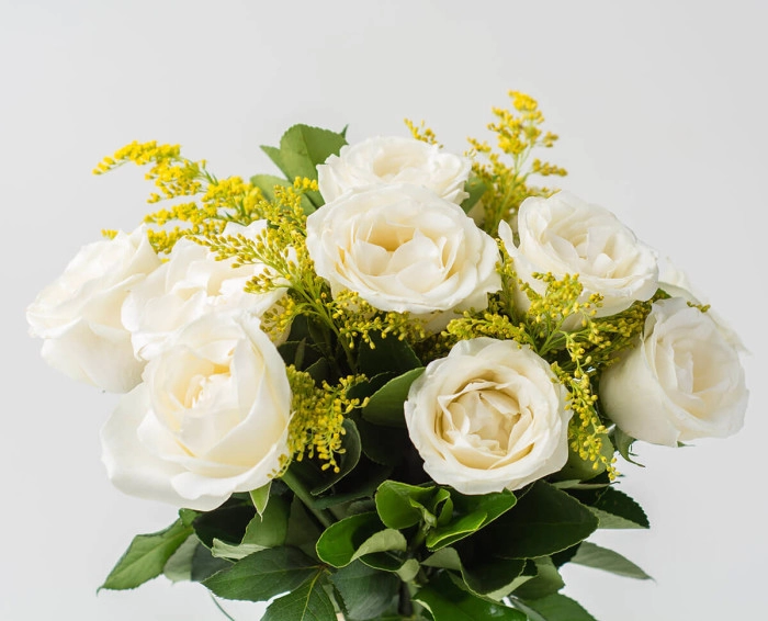 Buquê de 12 Rosas Brancas