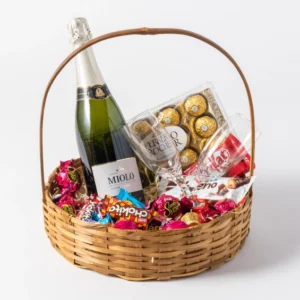 Cesta de Chocolate com Espumante